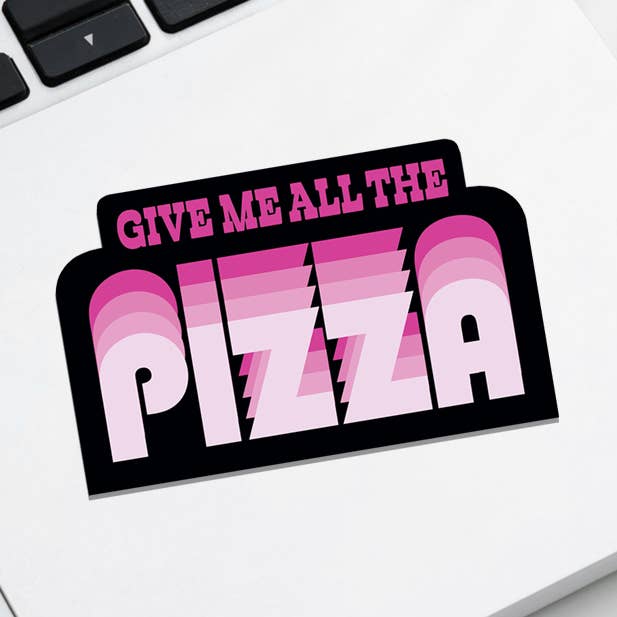 Dame Todas las Pizzas Pegatina de Vinilo para venta al por mayor de Rock Scissor Paper