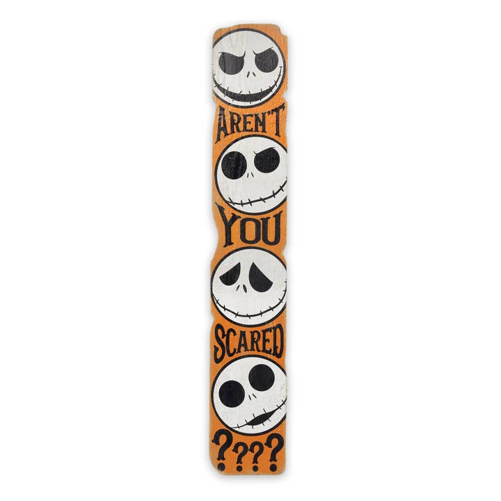 Aren't You Scared Halloween Porch Leaner Wood Decor for wholesale by Open Road Brands, LLC