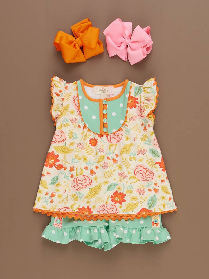 Lottie Dots Ruffle Outfit for wholesale by Marie Nicole Clothing