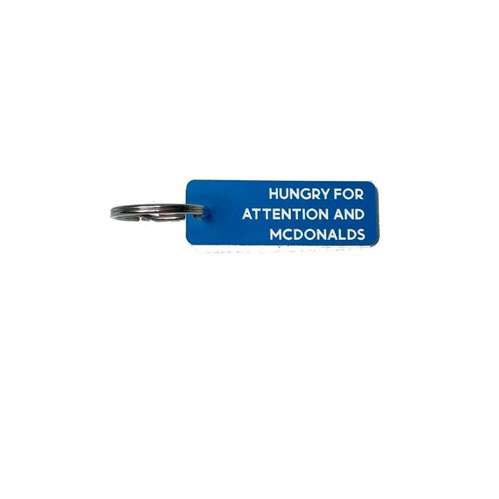 Calm Down Caren - Wholesale Keychain - Unisex - Hungry for Attention and McDonalds - Acrylic Key Tag