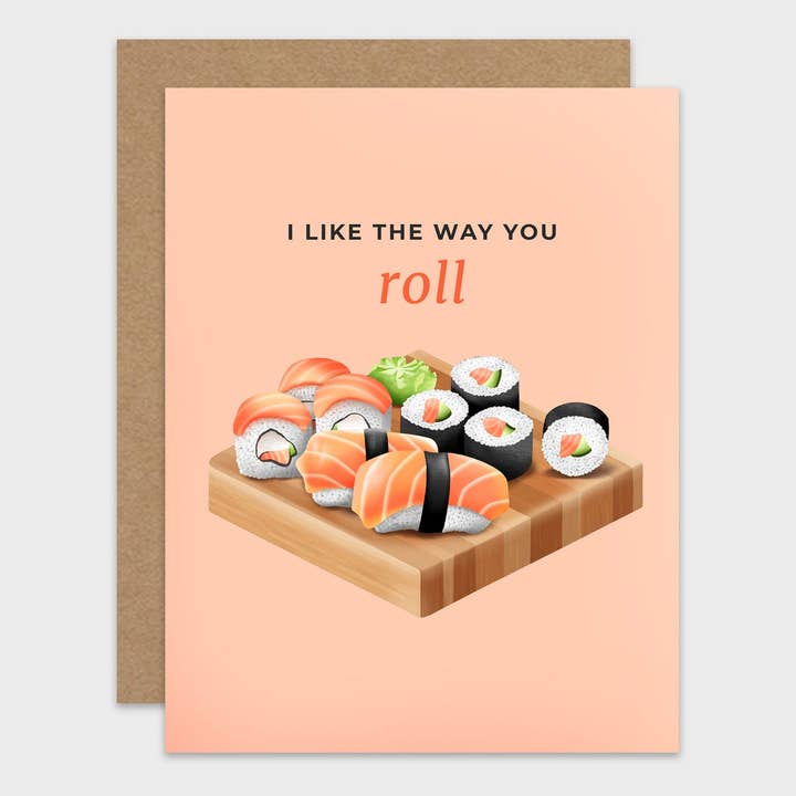 Eu gosto da maneira como você rola o cartão de agradecimento do trocadilho por atacado de RachIllustrate