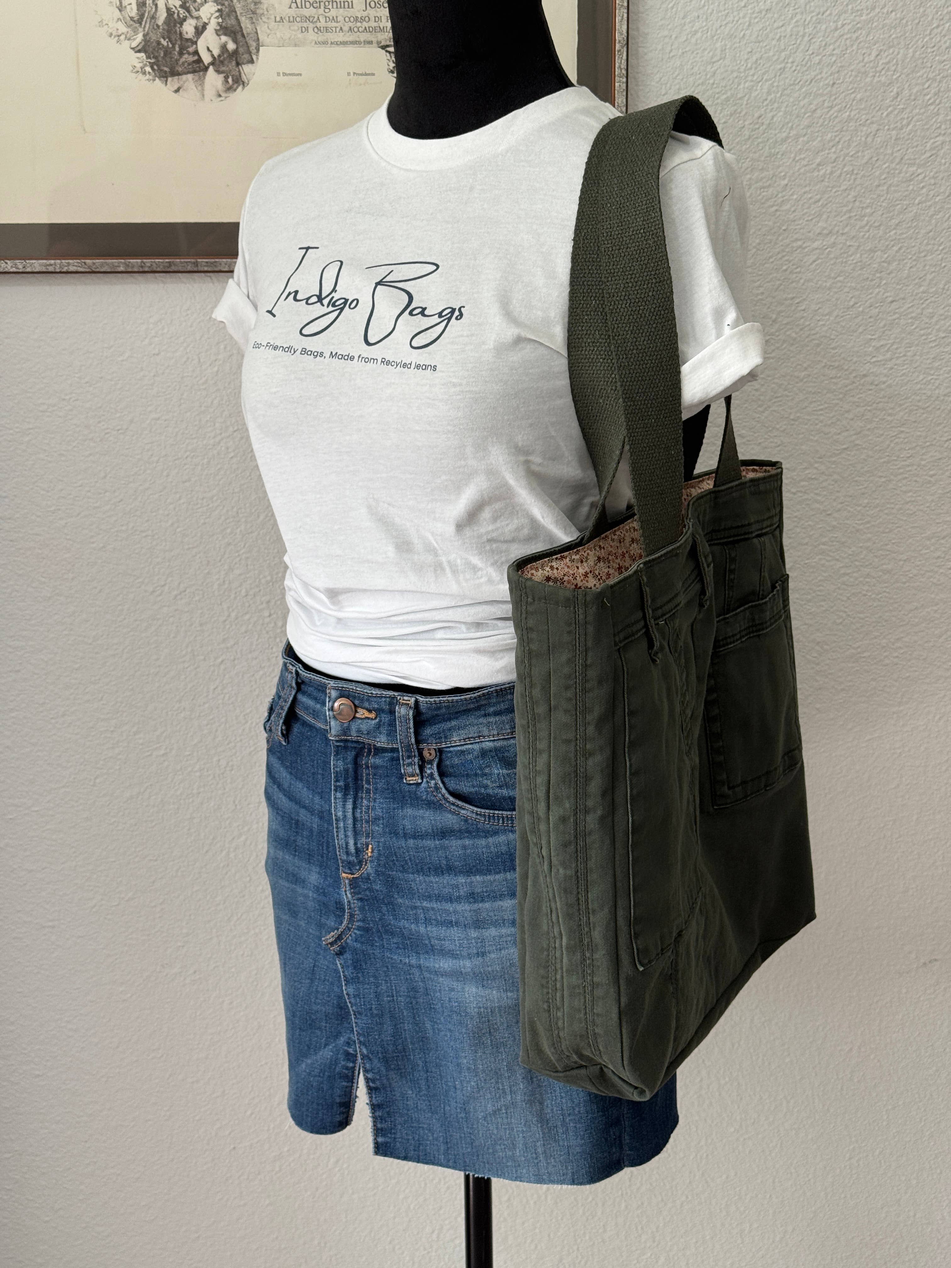 Indigo Bags - Wholesale Tote Bag - Women's - Anthropologie Upcycled Utility Jean Tote Bag - earthy ditsy5