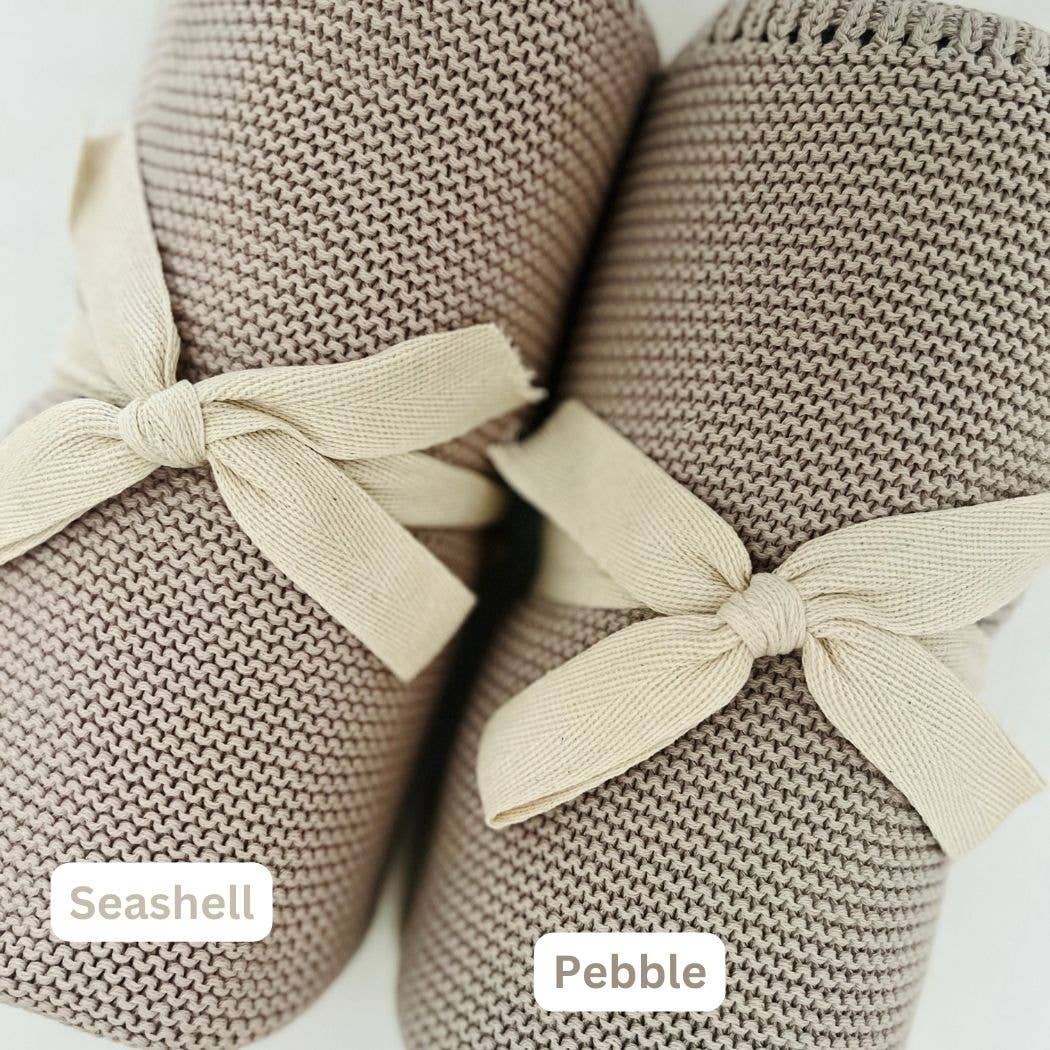 Cuddle Bug & Co - Wholesale Bedding Blanket - Kids & Baby - Mini & Me Cable Baby Blanket Seashell1