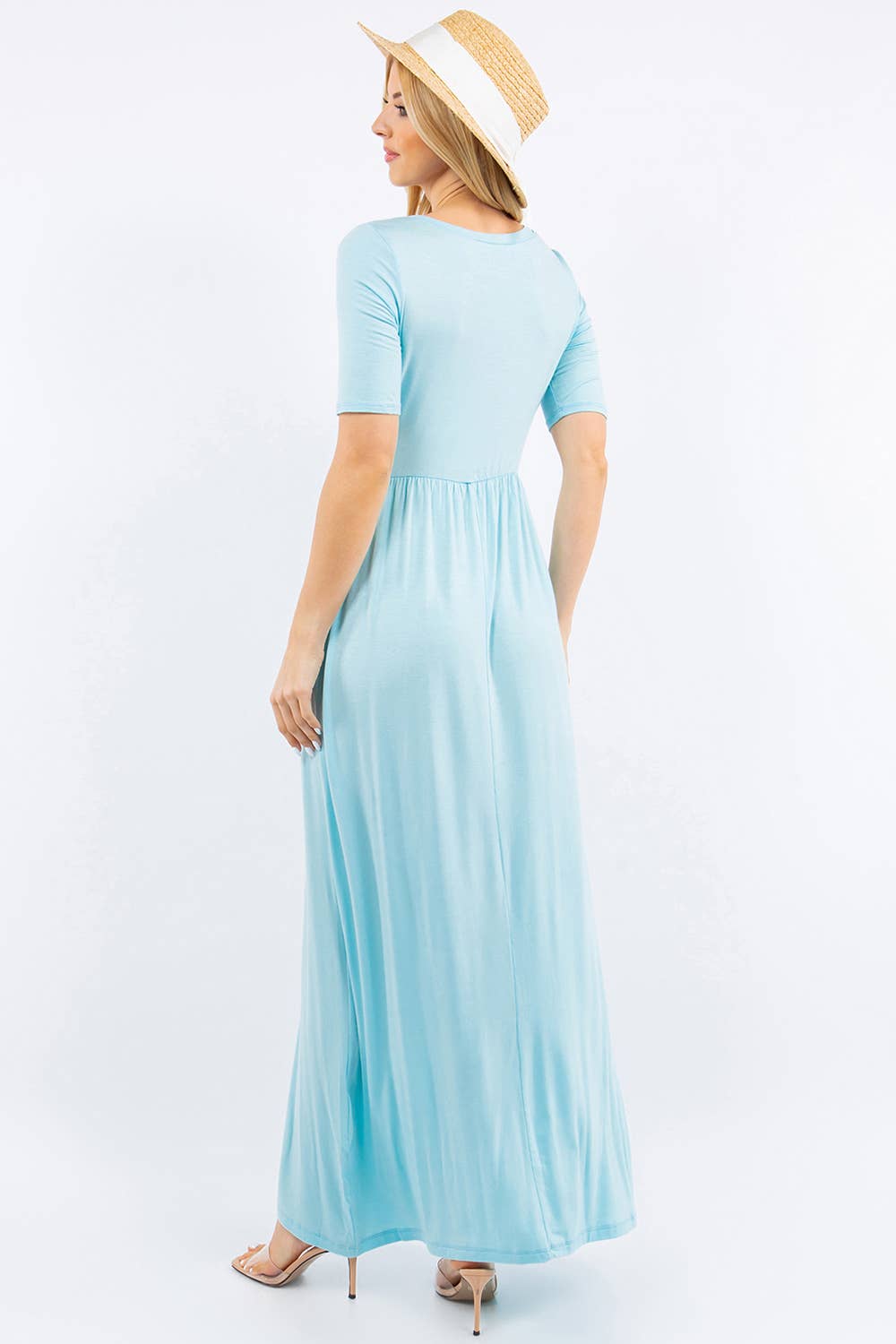 Celeste Clothing - Wholesale Dress - Women's - PLUS SIZE MODEST MAXI DRESS WITH POCKETS -CD23411T-PL4