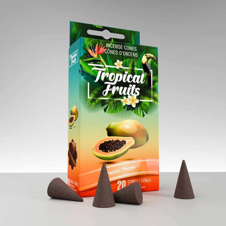 NATURAL SCENTS - Wholesale Incense - Tropical Fruits #07 Papaya Cones
