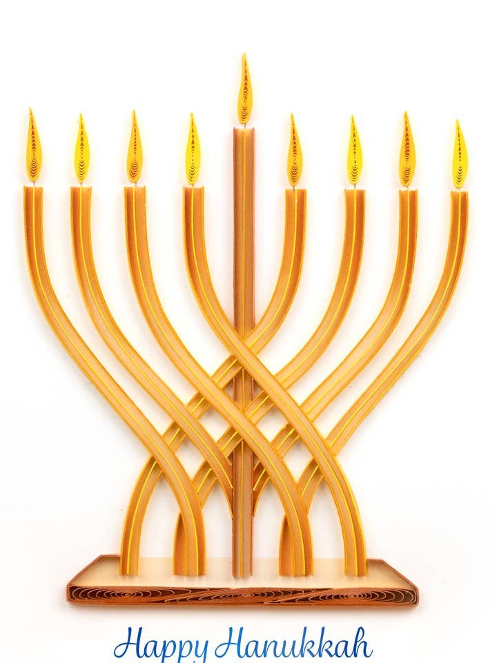 Quilled Modern Menorah Hanukkah Card for wholesale by Quilling Card