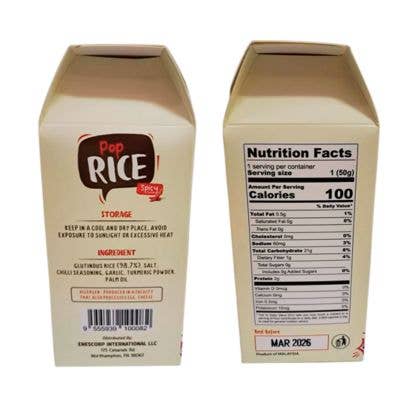 Enescorp International LLC - Wholesale Puffed Rice Treat - Cheesy and Spicy Pop Rice, 1.8 oz (50 gm)2