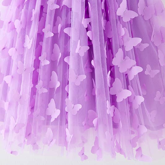 Little Trendy - Vente Robe – enfant - Robe de princesse fée en maille avec papillons 3D pour filles6