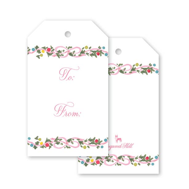 Kugeln und Schleifen Geschenkanhänger für den Großhandel von Dogwood Hill