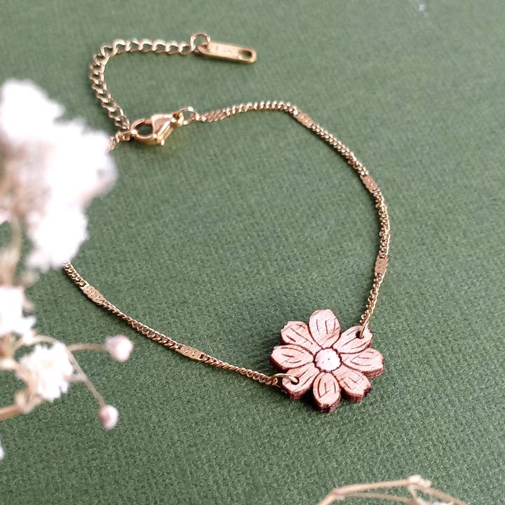Bracelet Chainette Flora pour la vente par Bewood