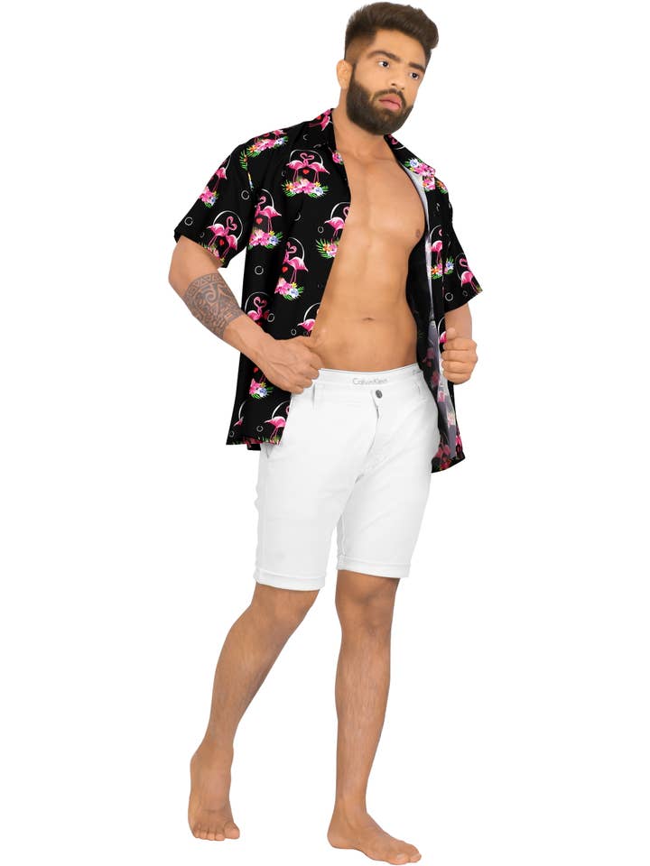 HAPPY BAY Men's Holiday Beach Shirts M Valentine Coal for wholesale on Faire1