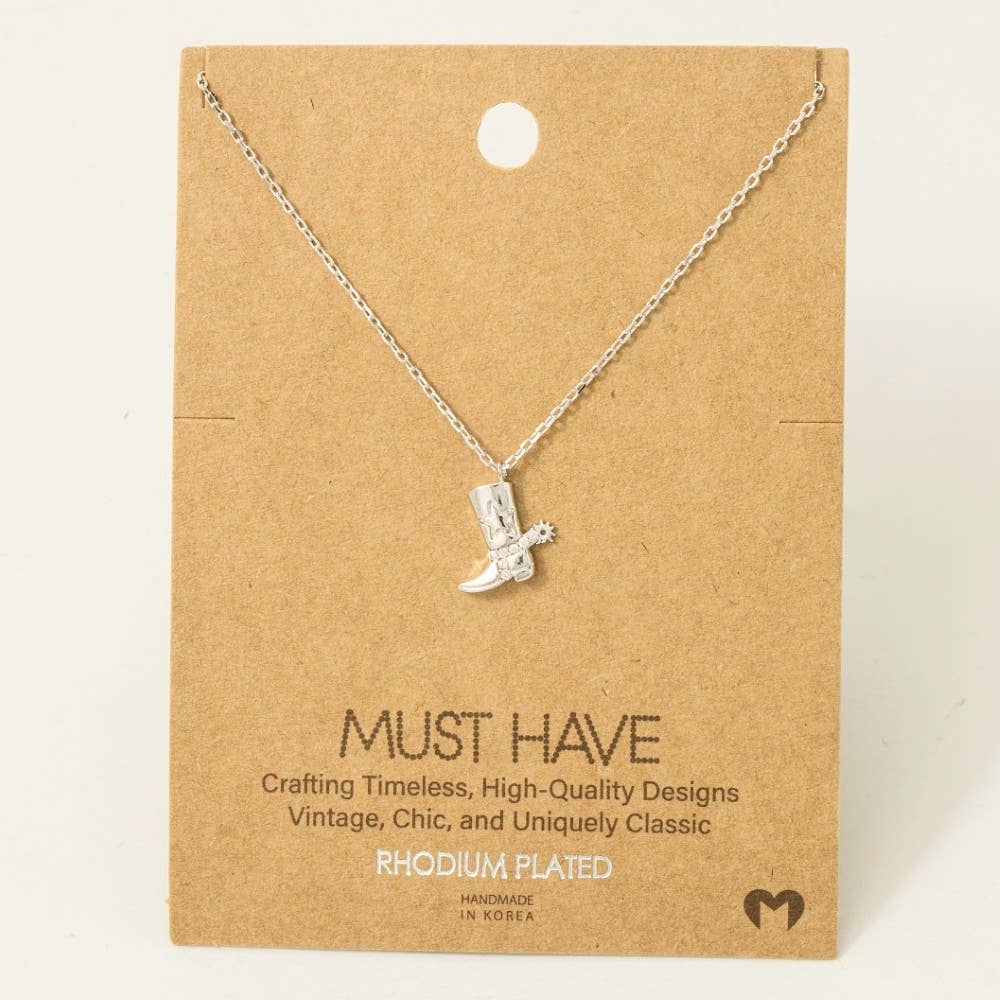 Fame Accessories – Engroshandel Halskæde med vedhæng – Halskæde med cowboystøvlevedhæng5