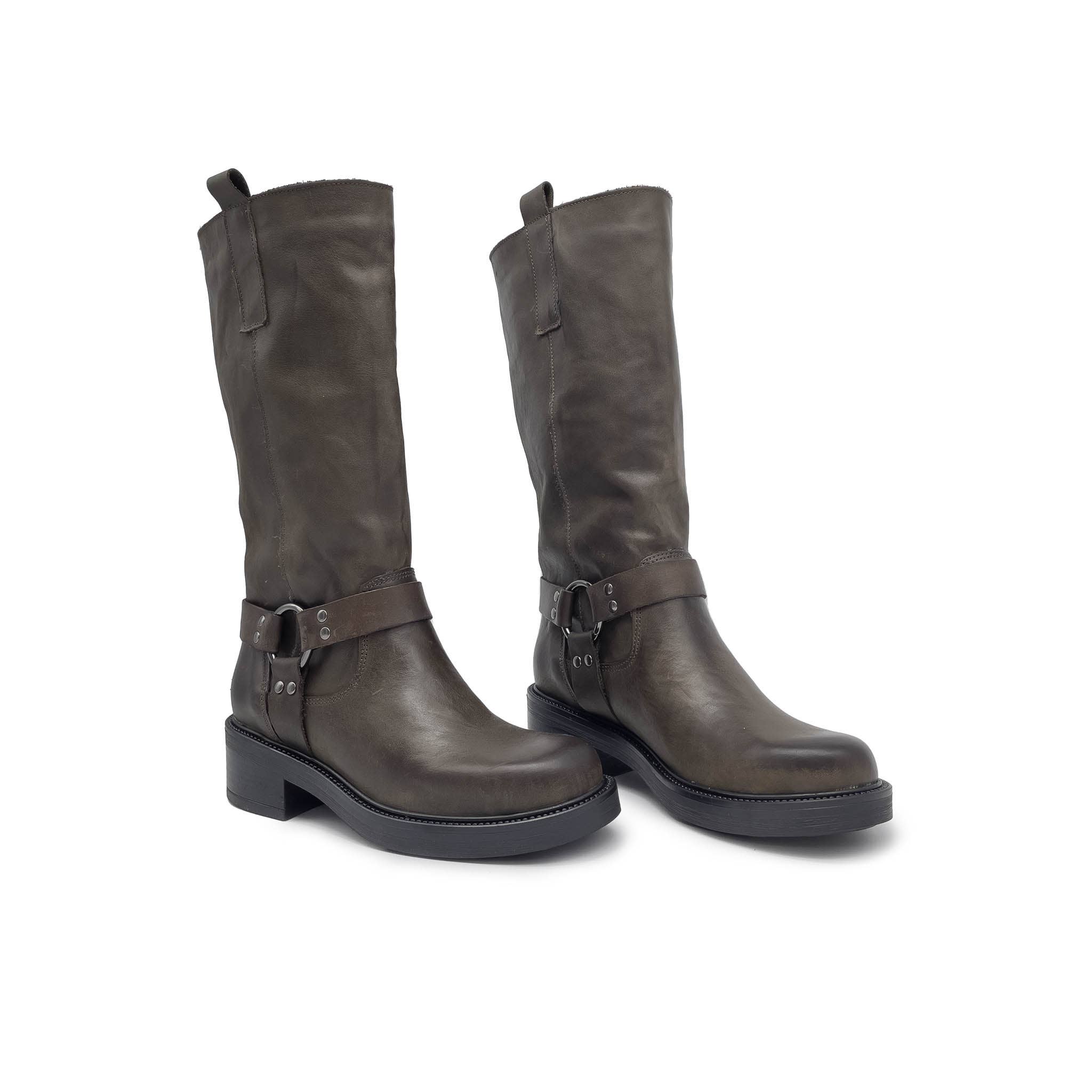 WALKING NOW SRL - Vendita all'ingrosso Stivali - Donna - Autunno Inverno Stivale MIX donna in vera pelle nab. marrone2