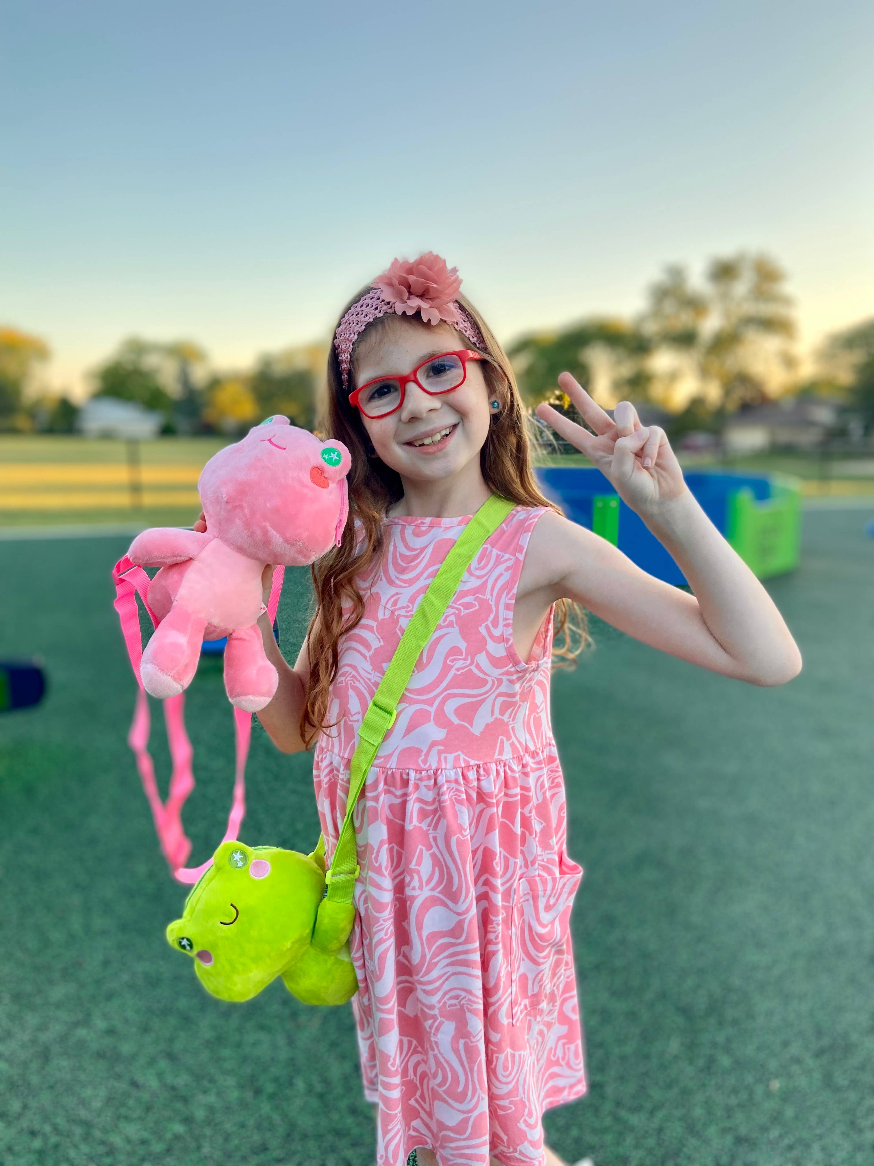 Bewaltz - Wholesale Crossbody Bag - Kids - Plush Sling Crossbody Bag - Green Frog1