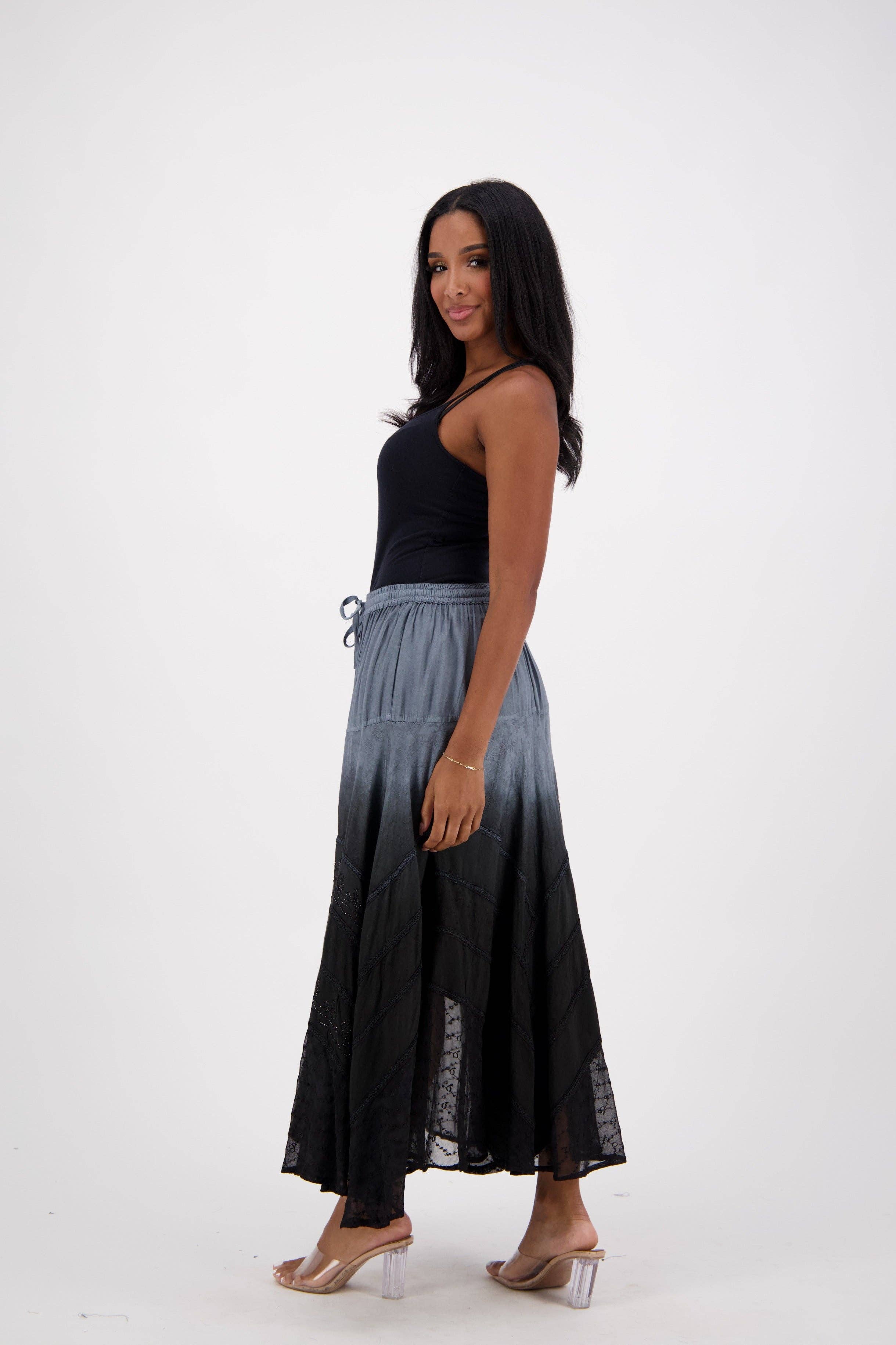 Advance Apparels - Wholesale Skirt - Women's - Ombre Dye Renaissance Skirt 132296
