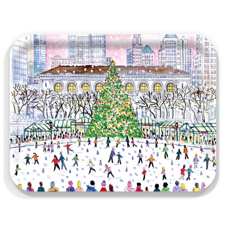 Skating in Bryant Park New York Tray by Michael Storrings for wholesale by Trays4Us