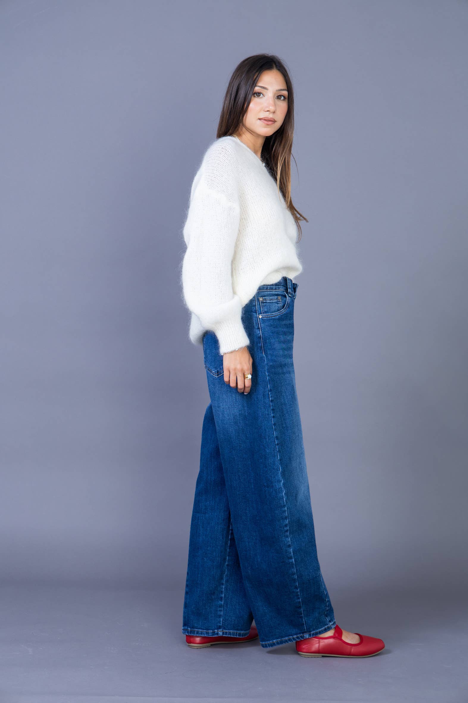 ANA & LUCY – calças de ganga - Mulher por atacado – Jean barril solto (Extra Balão) « Melina » - ANA & LUCY14