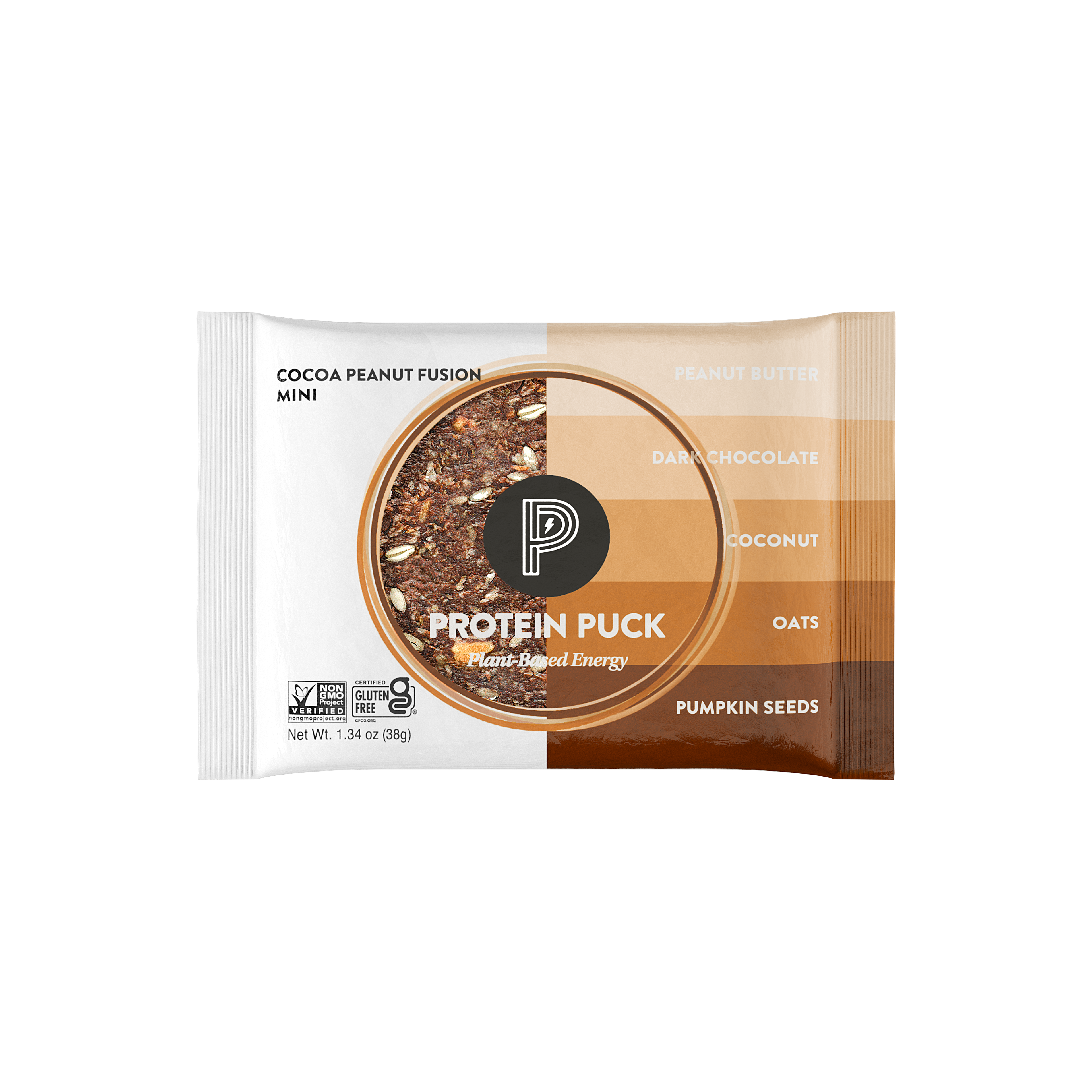 Protein Puck - Wholesale Snack Bar - Cocoa Peanut Fusion (Peanut Butter, Chocolate) (12 - 1.34oz Bars)0