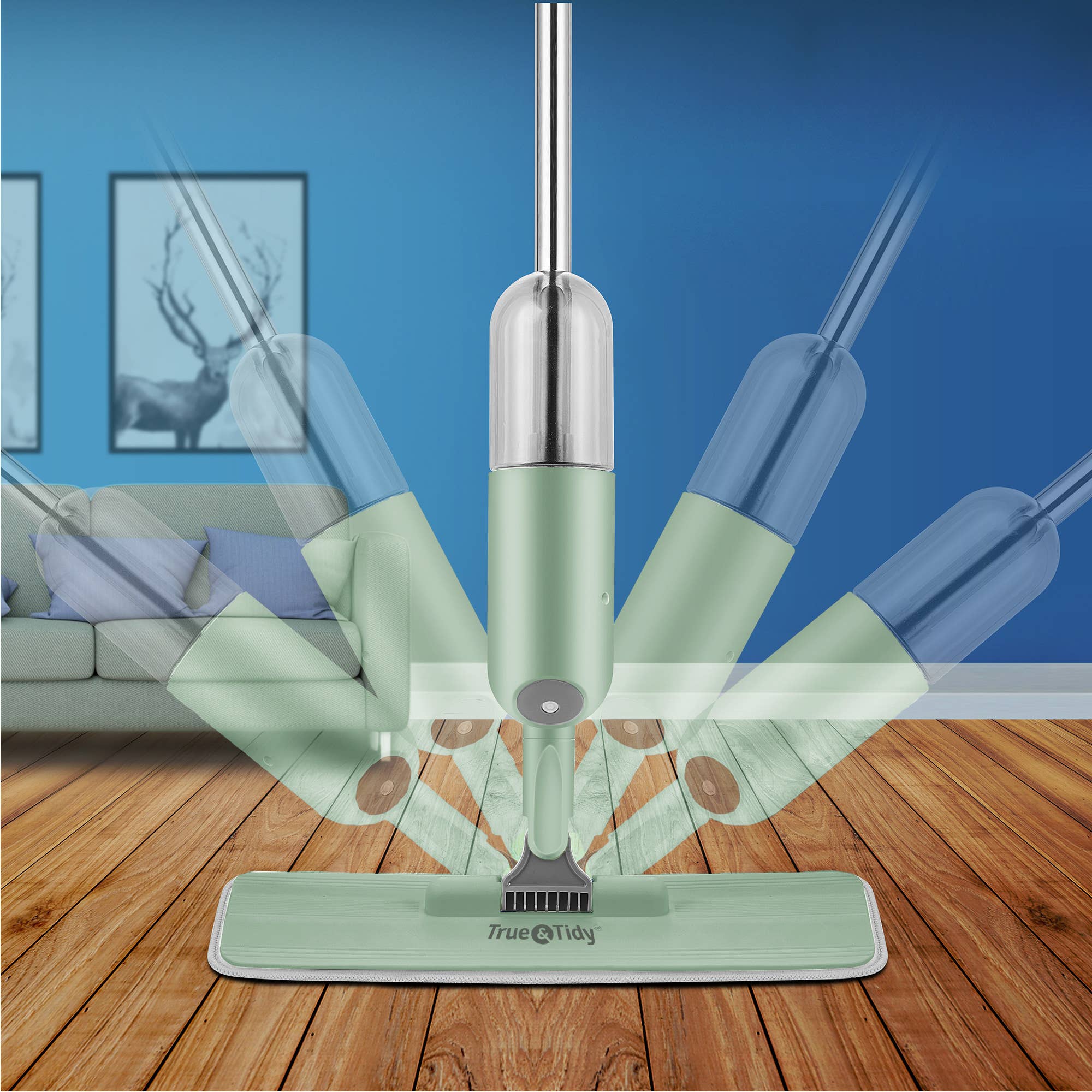 True & Tidy - Vente Serpillères - Ensemble de balai pulvérisateur avec réservoir rechargeable de luxe30