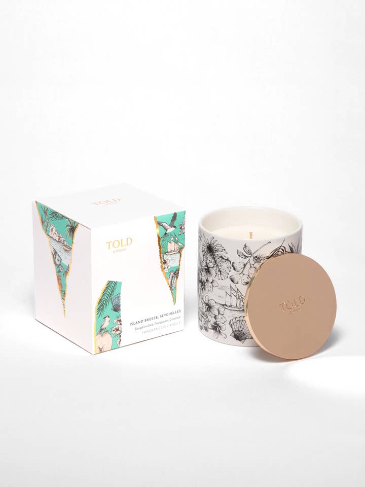 Island Breeze, Seychelles Candle, 300g for wholesale by Told London Ltd