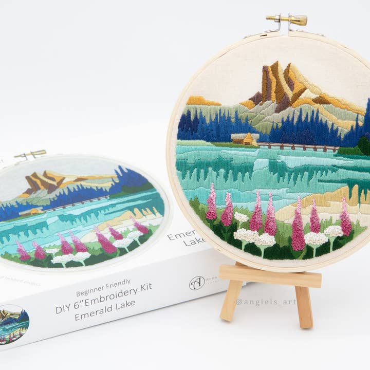 Angiels Art - Wholesale DIY Craft Kit - Emerald Lake DIY Embroidery Kit0