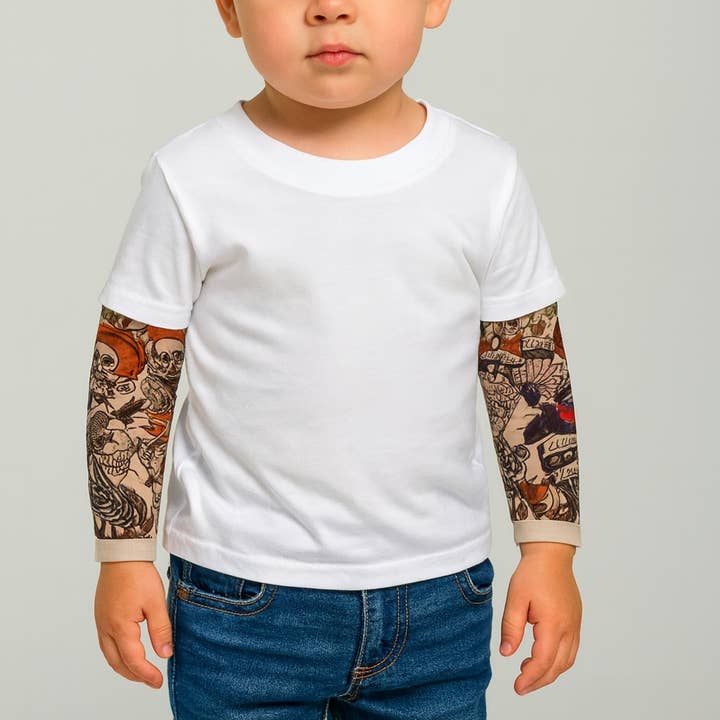 Tattoo Sleeve White Unisex Kids T-Shirt for wholesale by Fennco Styles