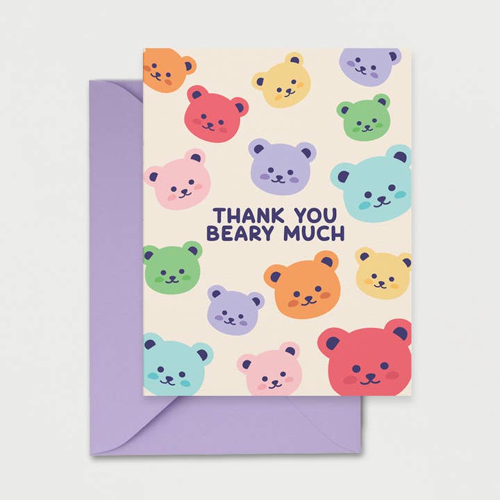 Carte de vœux Thank You Beary Much pour la vente par Pink Flamingo Party Co.