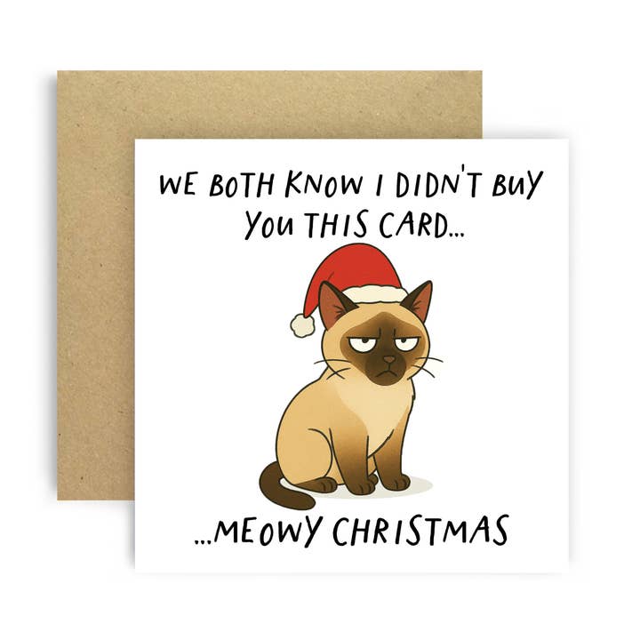 Funny Christmas Card from Cat – Siamese for wholesale by Huxters