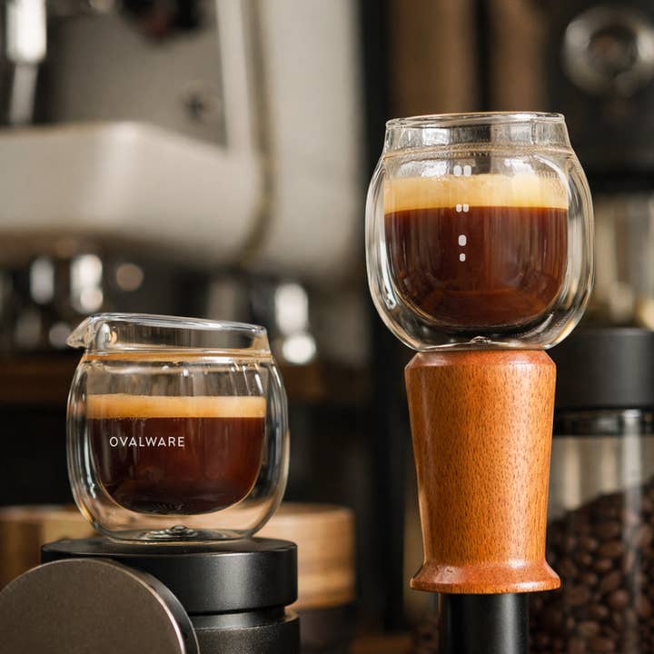 Dobbeltvægget espresso hældeglas med tud - 80ml / 2,7oz for engroshandel hos Ovalware