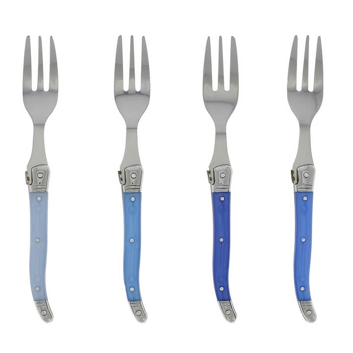French Home Laguiole Cake Forks, Set of 4, Shades of Blue for wholesale by French Home