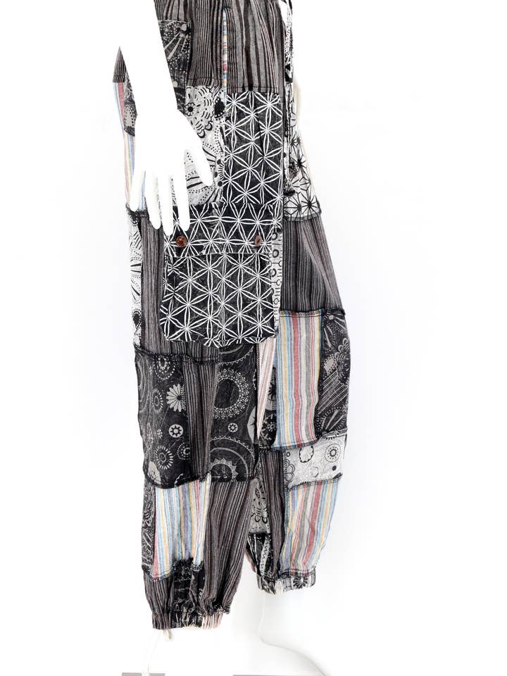 Himalaya Handmade - Wholesale Pants - Unisex - Cotton Hippie Handmade Harem Geometric Print Patchwork Lightweight Bohemian Pants6
