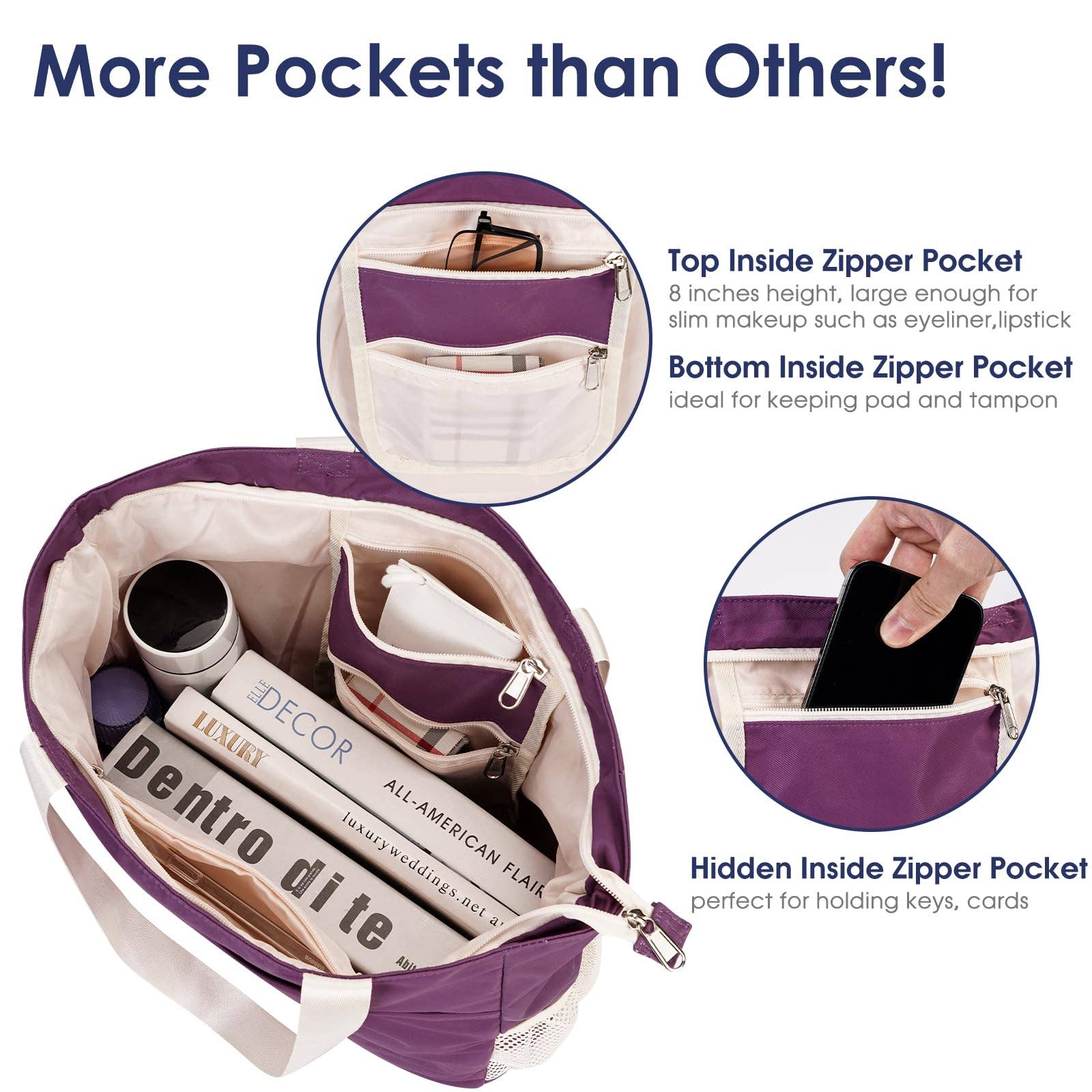 wandf - Wholesale Beach Bag - WANDF Water-resistant Beach Shoulder Tote Bag for Women30