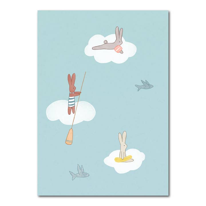 Impression A5 de nuages dérivants pour la vente par Studio Kvinna