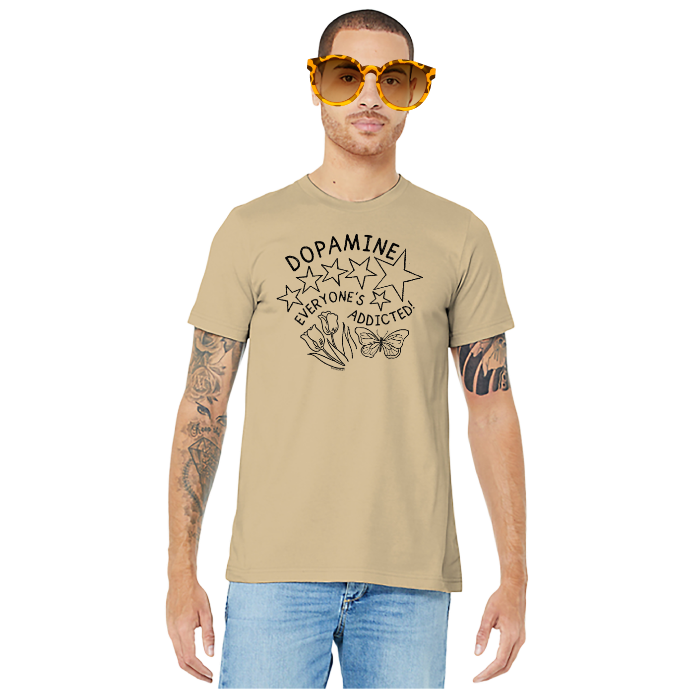 Static Cat Studio - Vente T-shirt à imprimés – unisexe - Dopamine – T-shirt unisexe3