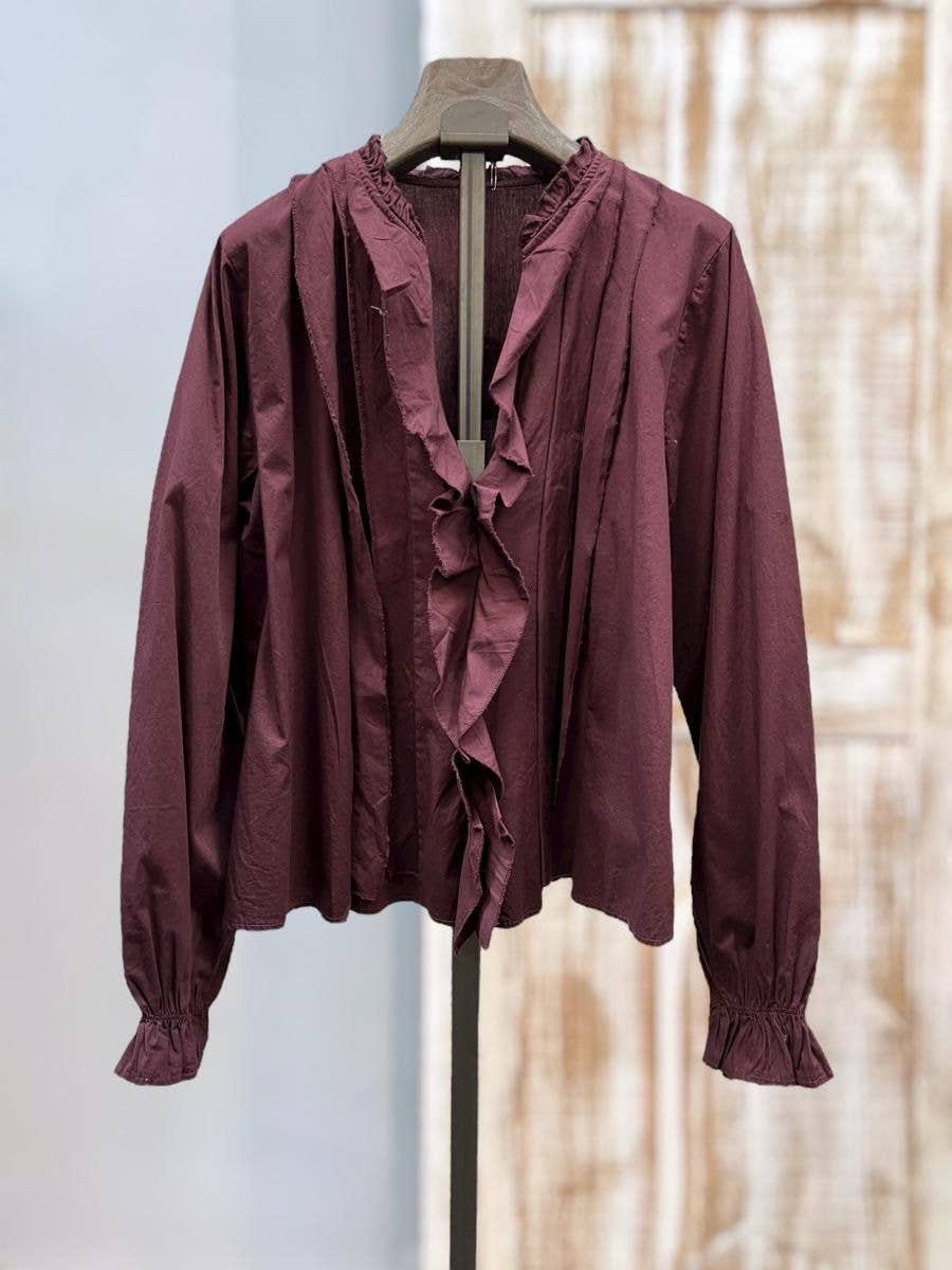 SWEET MAGIC MODA Y COMPLEMENTOS - Wholesale Blouse - Women's - LONG-SLEEVE BLOUSE WITH RUFFLES AND MAO COLLAR5