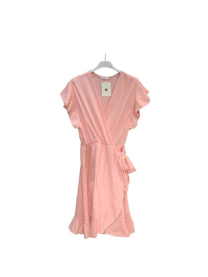 MOONSUN – Großhandel Kleid – Damen – Fliegerkleid aus Baumwollgaze mit Gürtel