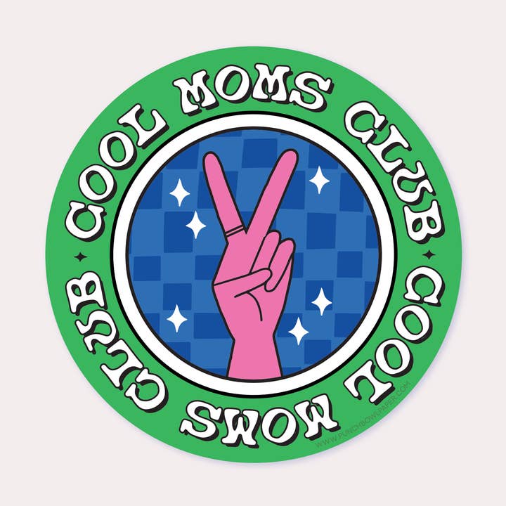 Cool Moms Club Vinyl Sticker for wholesale by Punch Bowl Paper