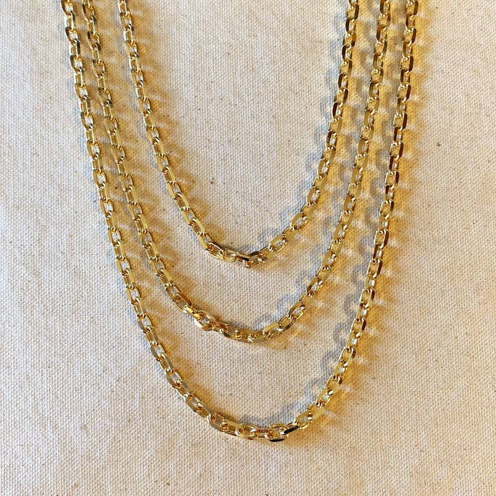 GoldFi - Wholesale Link & Chain Necklace - Gorgeous 18k Gold Filled Diamond Cut Anchor Chain Necklace
