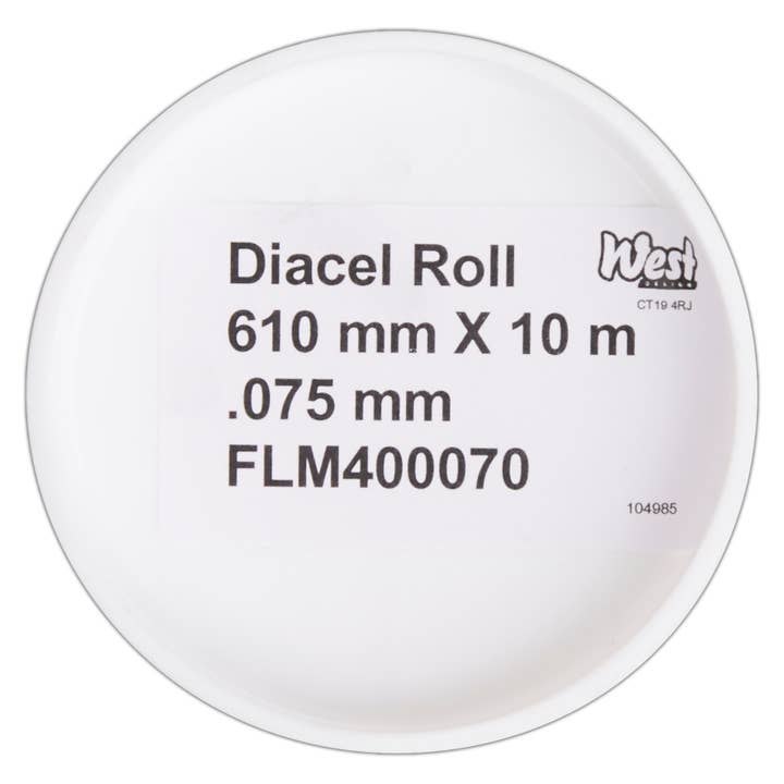 Diacel Film Acetate Roll, Clear, 610mm x 10m, 75 Microns for wholesale by West Design Products