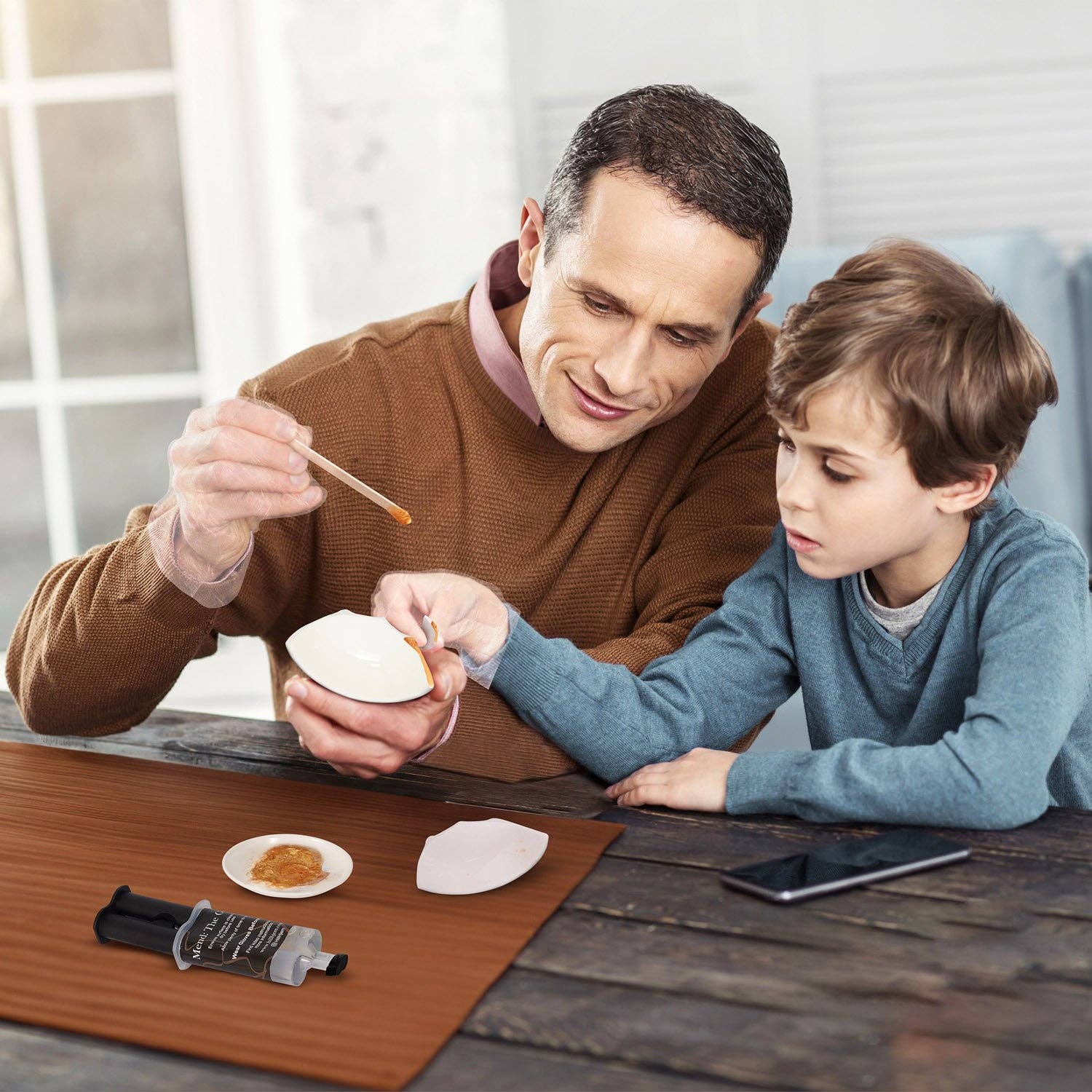 Hill Hjem - Vente Kit de bricolage - Kit de réparation Kintsugi doré - Sécuritaire pour les aliments5