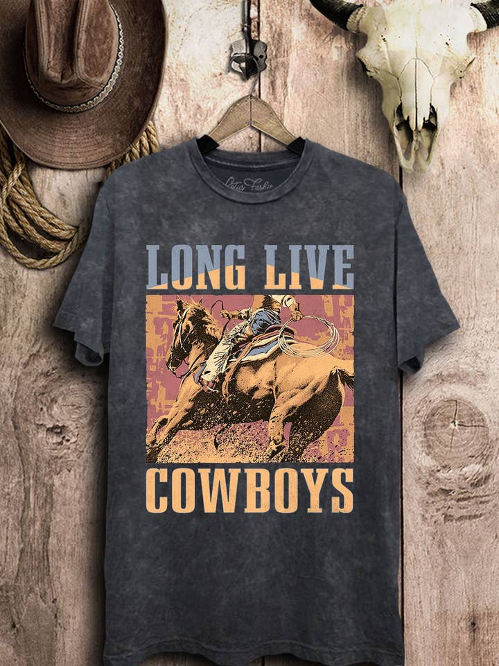 Long Live Cowboys Graphic Top for wholesale by Lotus Fashion Collection