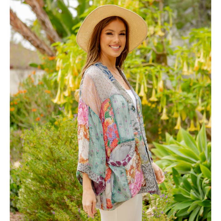 Young Threads - Wholesale Kimono - Women's - Kimono Top In Overdyed Mix N Match Patches - in 7 Color ways21