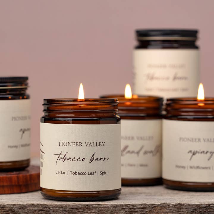Prosperity Candle - Wholesale Jar/Filled Candle - Pioneer Valley- Tobacco Barn - Handmade4