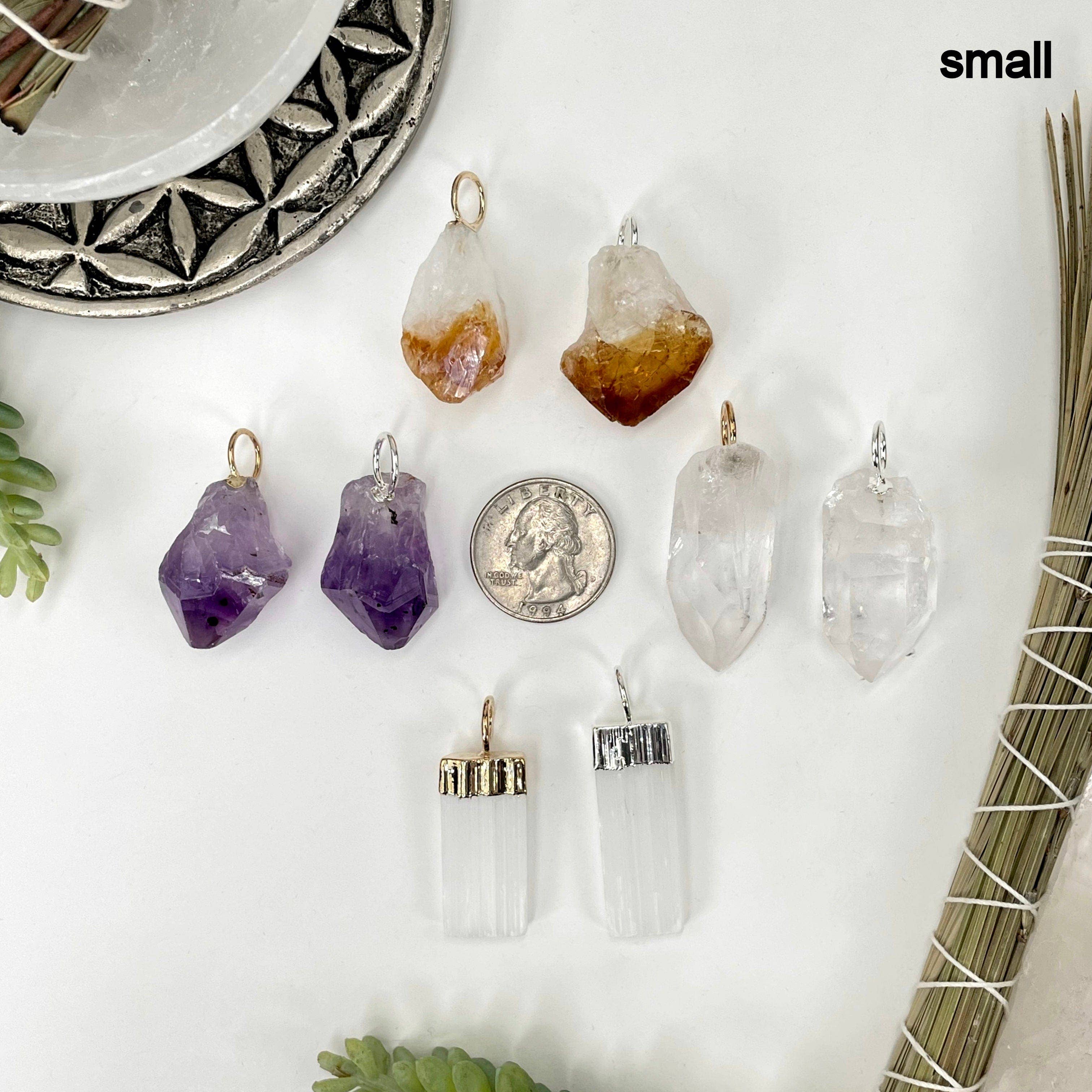 Rock Paradise - Wholesale Individual Charm/Pendant - Crystal Stone Pendants with Hoop Bail4