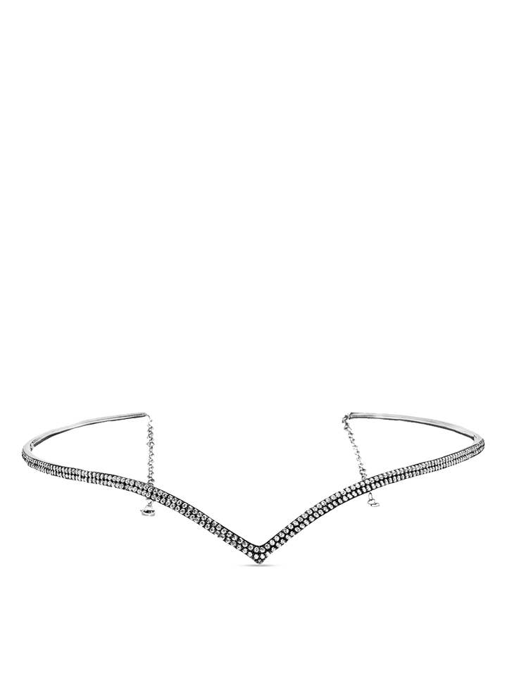 Seelenkopfschmuck mit weißen Diamanten in Platin für den Großhandel von SALLY SKOUFIS™