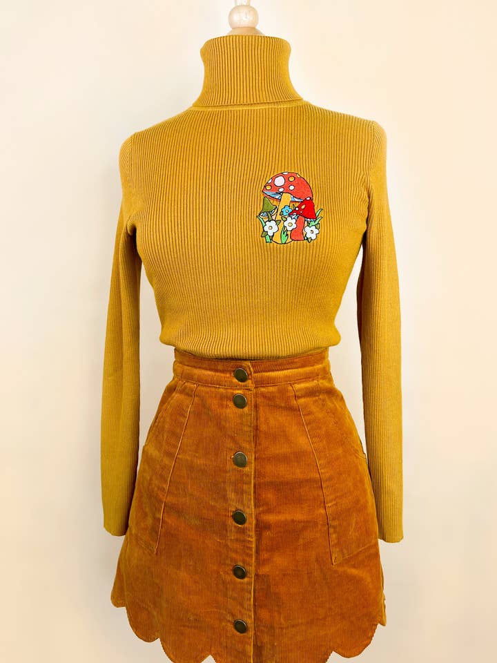 Mischief Made – Pulôver - Mulher por atacado – Camisola Gola Mostarda Gola7