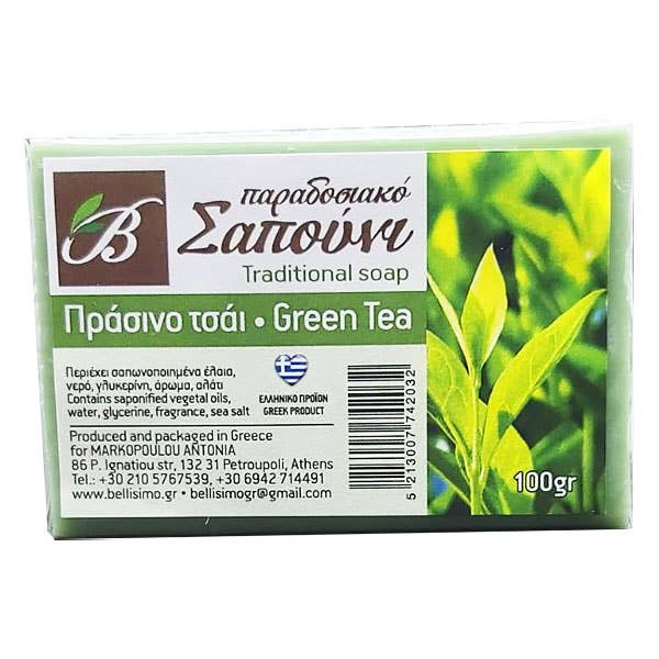 Sabonete tradicional chá verde (100gr) por atacado de Bellisimo Greek Products