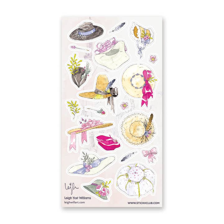 Feuille d'autocollants Fancy Sun Hats pour la vente par STICKII