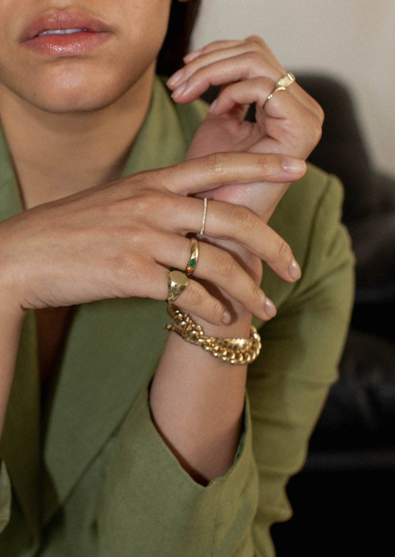 Kinn – wholesale Solitairering – Natalie Dome Ring Smaragd4