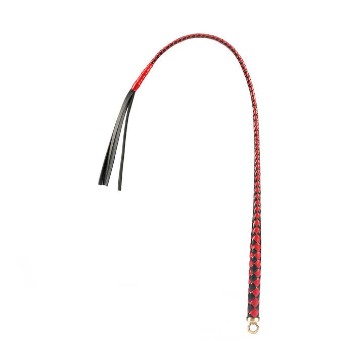 Fouet personnalisé pour dominatrice professionnelle japonaise, noir et rouge pour la vente par Liebe Seele